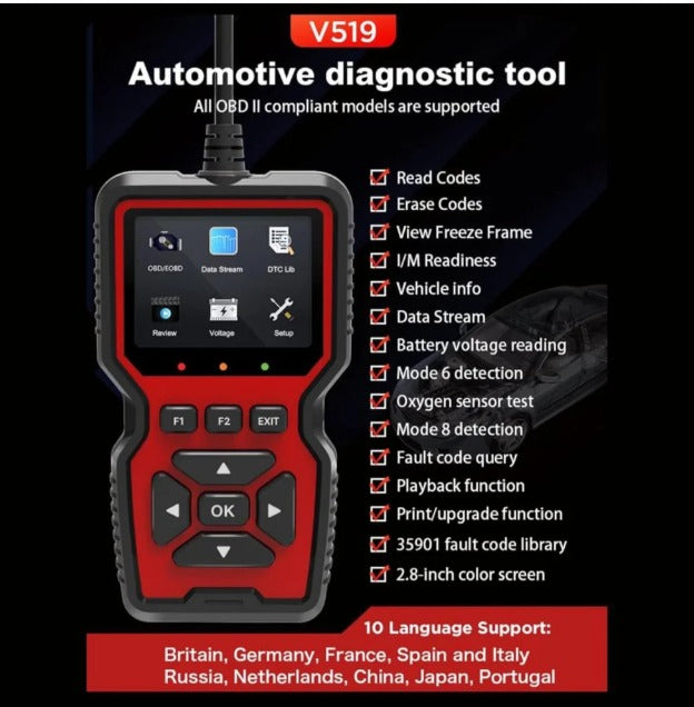 V519 Bike OBD Scanner – Advanced BS6 Motorcycle Diagnostic Tool